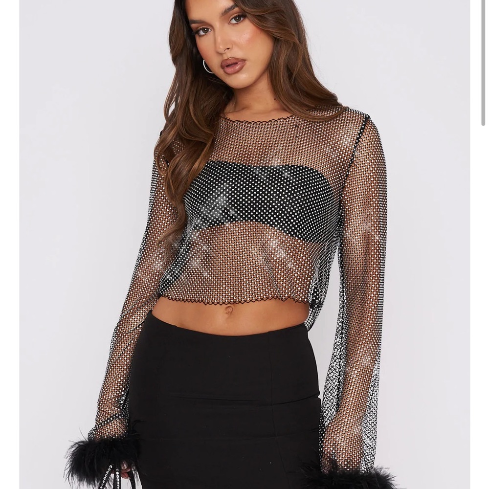 White fox boutique day and night long sleeve crop black